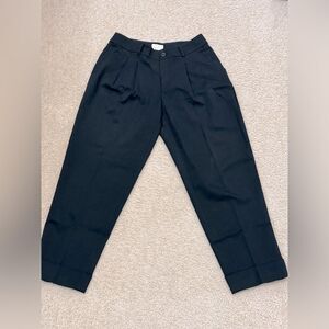 Kate Spade Live Colorfully Black Wool Pleated Front Ankle Length Pants Sz 4 EUC